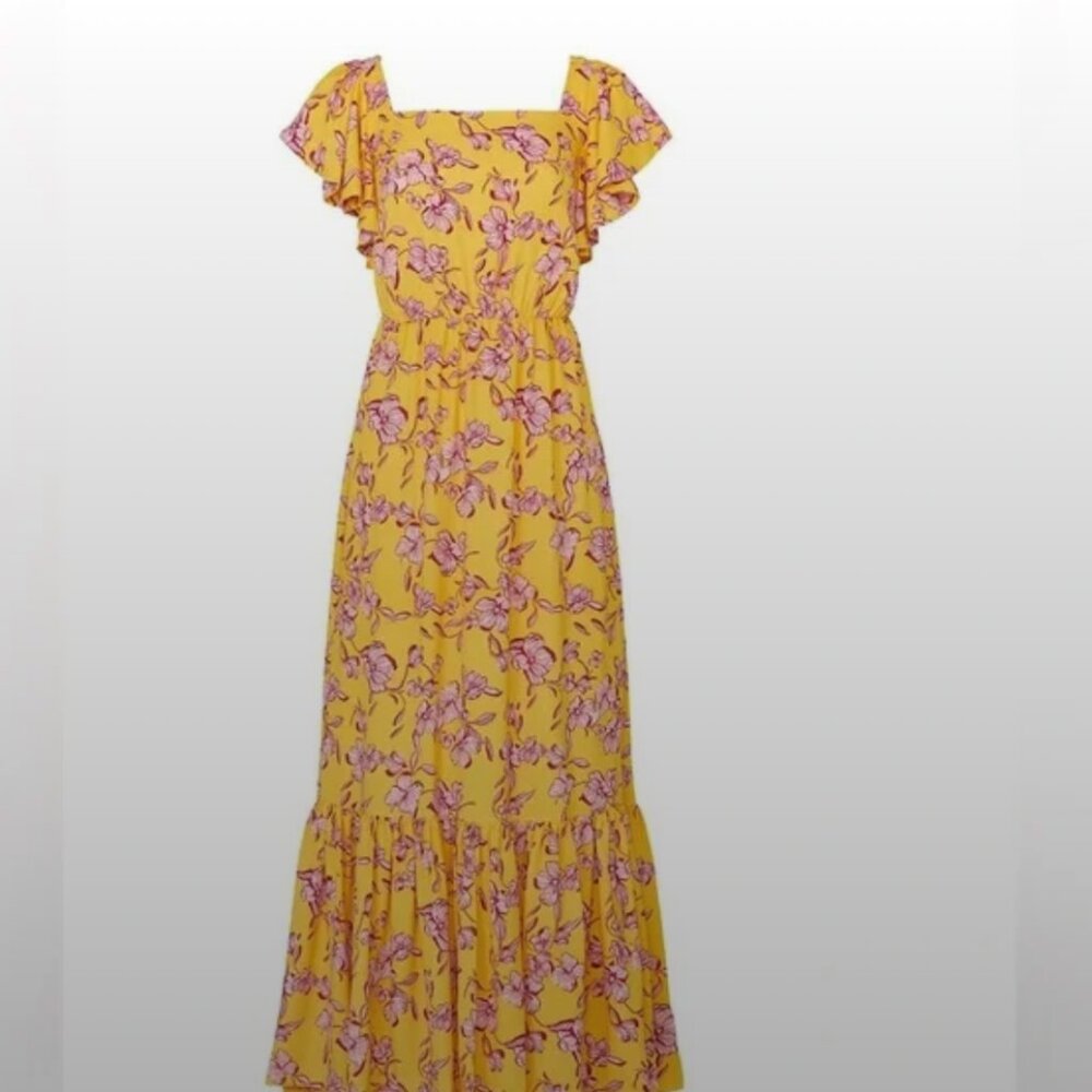 Sachin and Babi Yellow and Pink Maxi